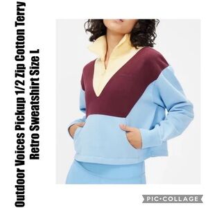 Outdoor Voices Pickup 1/2 Zip Cotton Terry
Retro Sweatshirt Size L